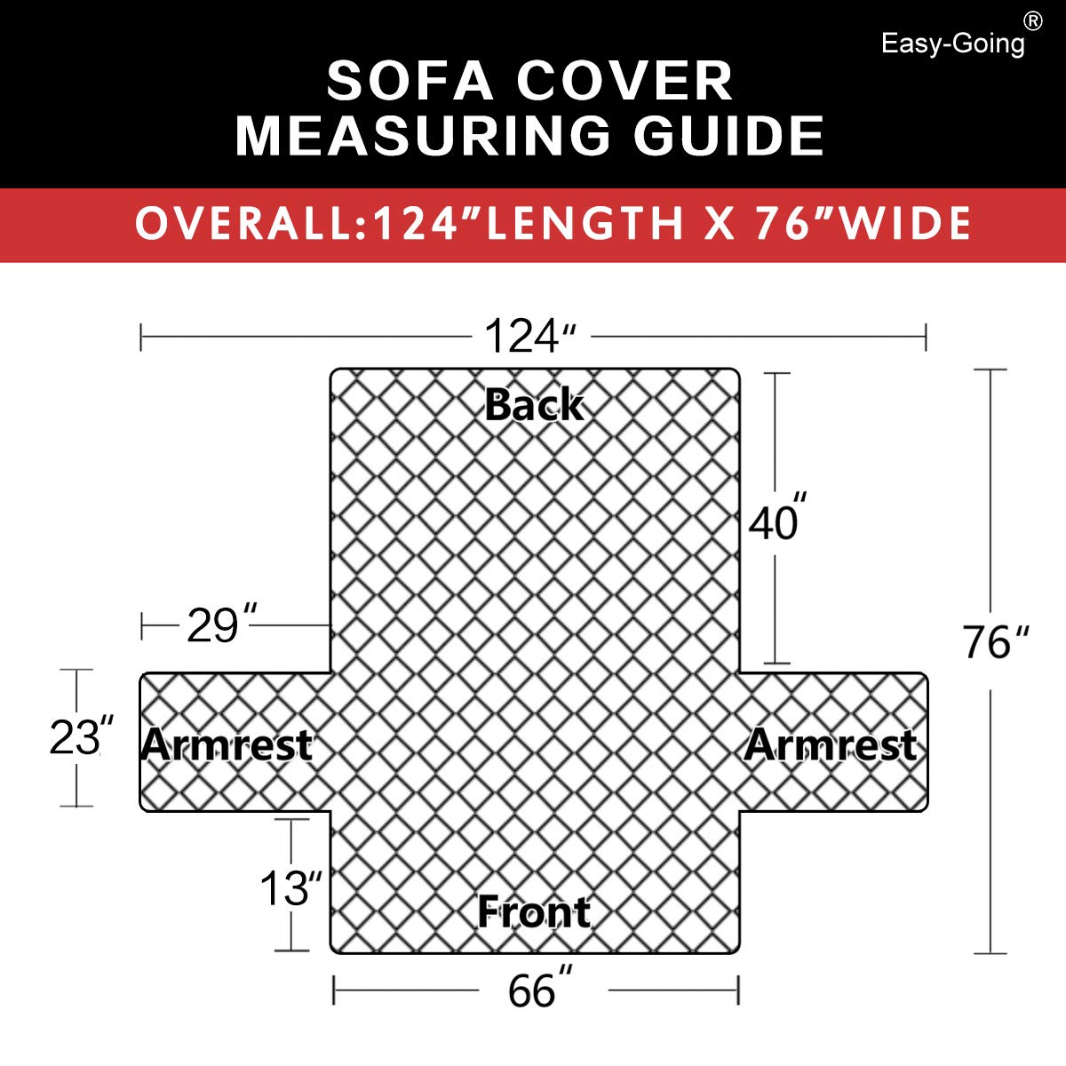 Designed for 66-inch seat width to fit most three-cushion sofas.