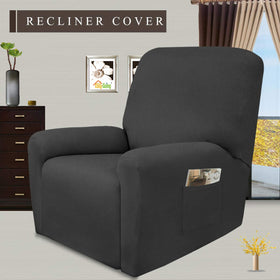 Easy-Going microfiber stretch fabric slipcover hugs recliner contours.