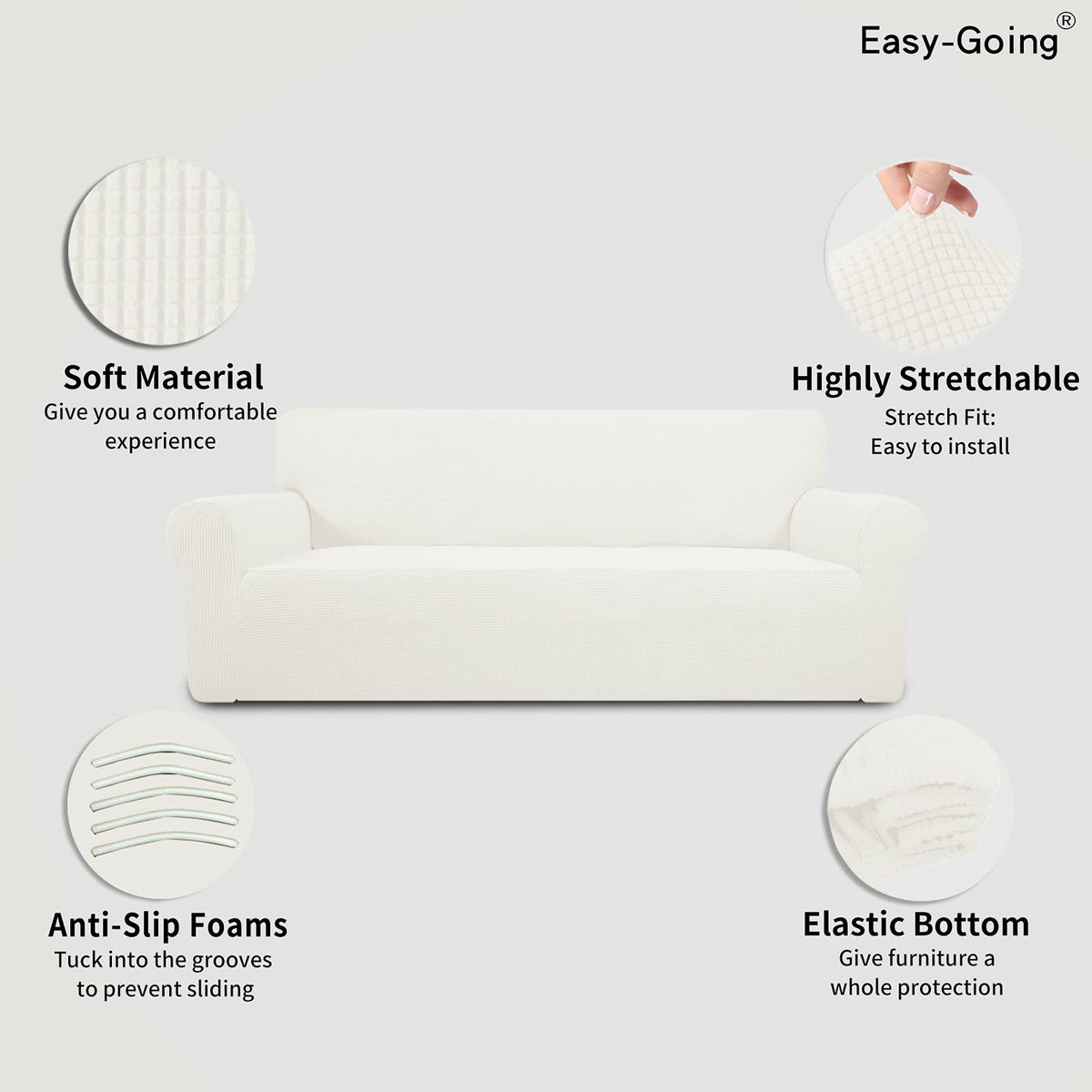 One-piece slipcover installation in minutes for a quick room refresh.