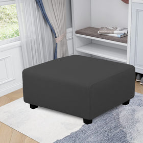 Easy-Going ottoman slipcover with elastic bottom for a snug fit.