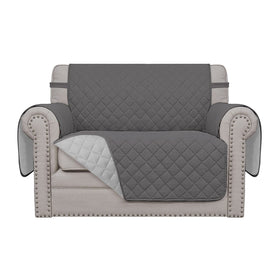 Easy-Going oversized chair slipcover gray fabric closeup shows durable texture
