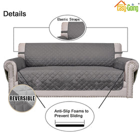 Easy-Going oversized chair slipcover light gray on chair blends with décor
