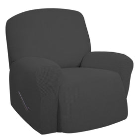 Easy-Going oversized recliner slipcover in dark gray protects upholstery while updating your look.