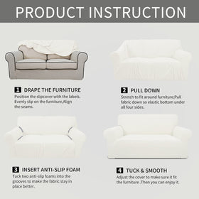 Oversized sofa measurement guide helps ensure a precise fit.