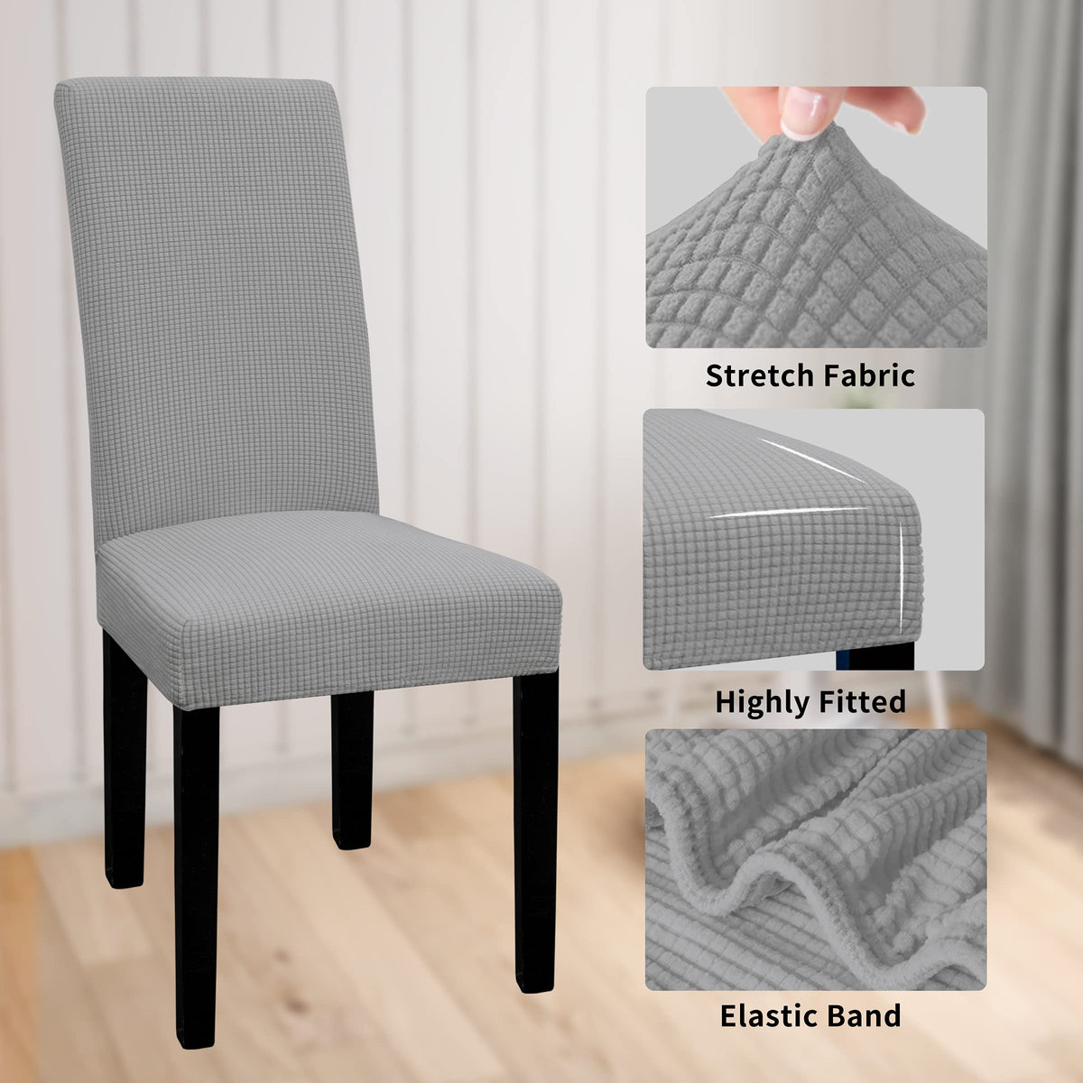 Easy-Going Parson chair slipcover on a chair showing snug fit.