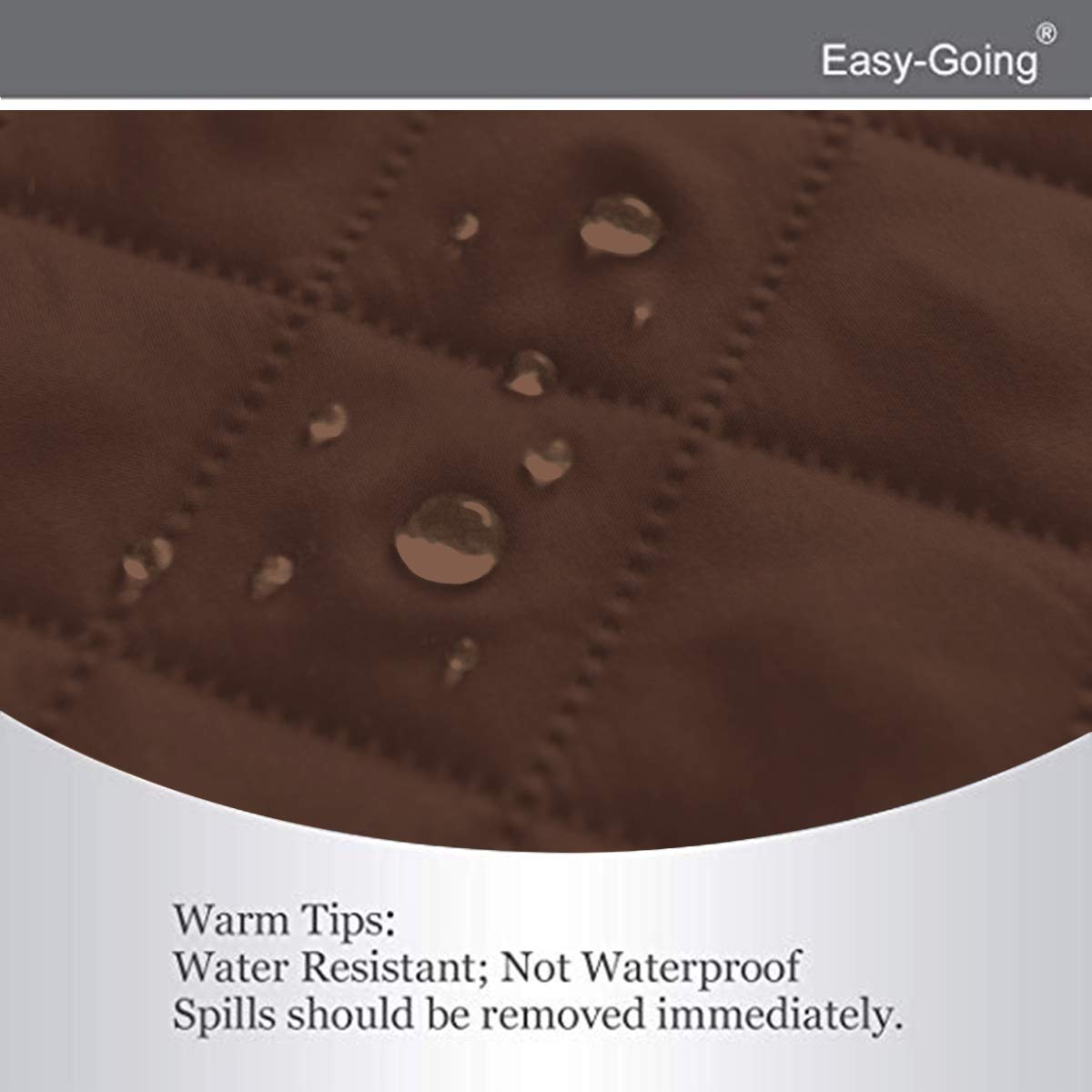 Easy-Going reversible couch cover elastic straps keep the cover taut and in place.