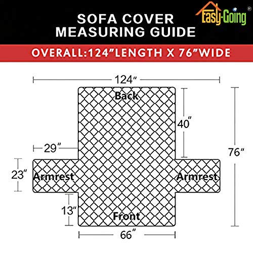 Easy-Going reversible couch cover measuring guide helps ensure the right fit.