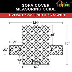 Easy-Going reversible couch cover measuring guide helps ensure the right fit.