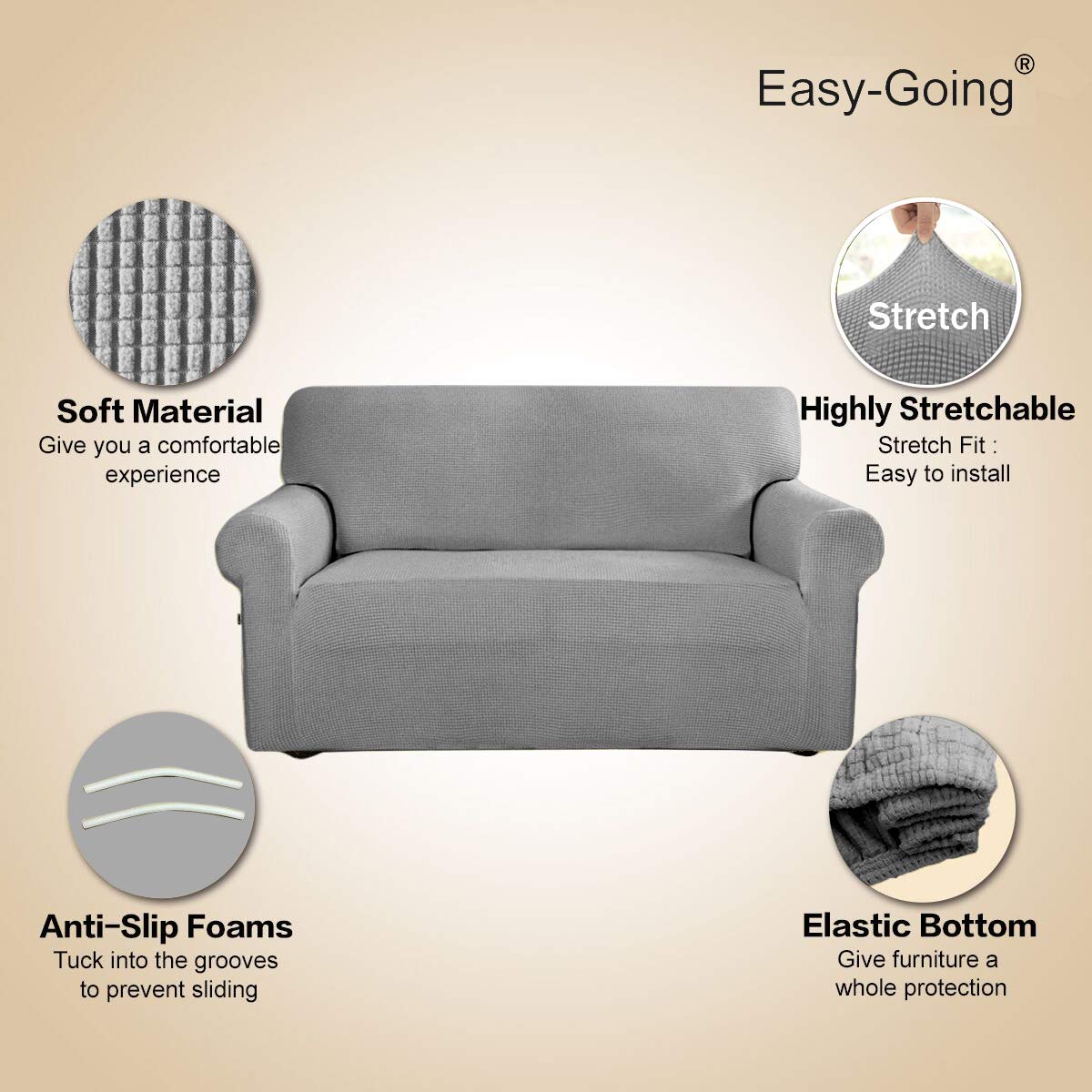 Easy-Going slipcover fits sofas 60 to 81 inches.