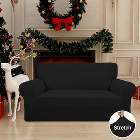 Easy-Going slipcover with elastic bottom shows secure fit and quick finish.