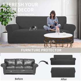Easy-Going slipcover highlights protection from spills and stains on furniture.