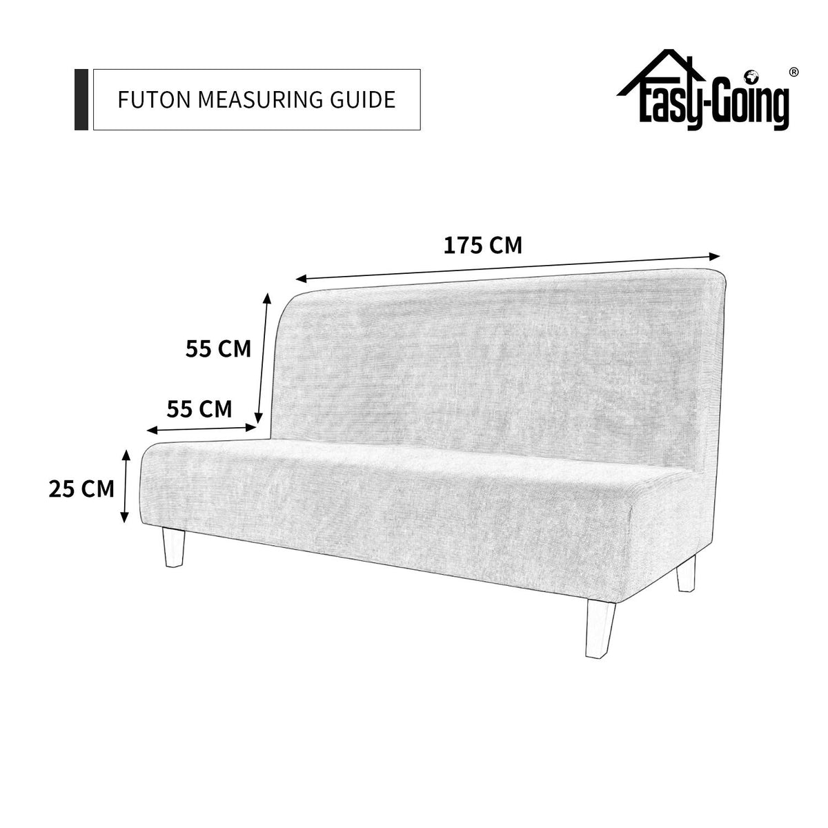 Easy-Going stretch futon slipcover being machine washed for easy care
