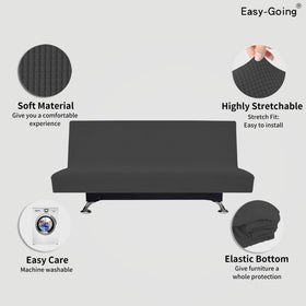 Easy-Going Stretch Futon Slipcover soft jacquard fabric adds comfort and style