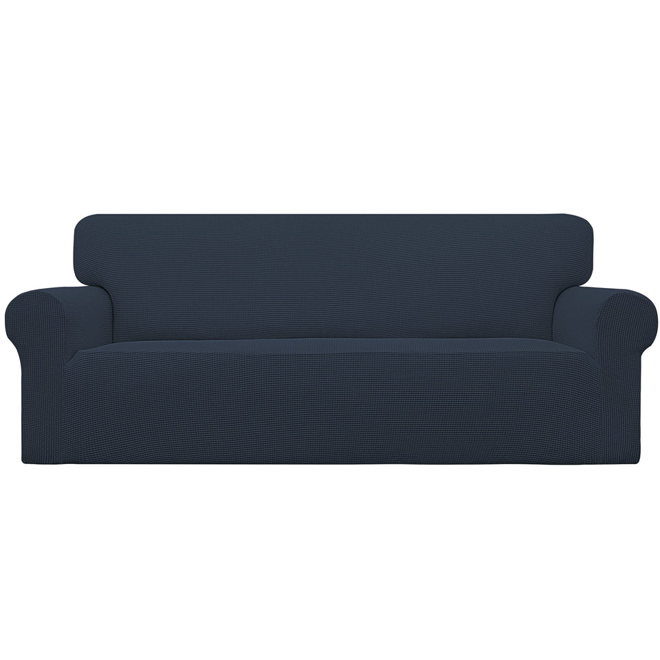Easy-Going Stretch Sofa Slipcover with elastic-bottom provides a secure fit.
