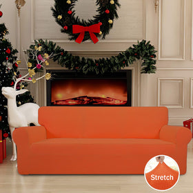 Easy-Going stretch sofa slipcover with elastic bottom helps secure the cover in place.