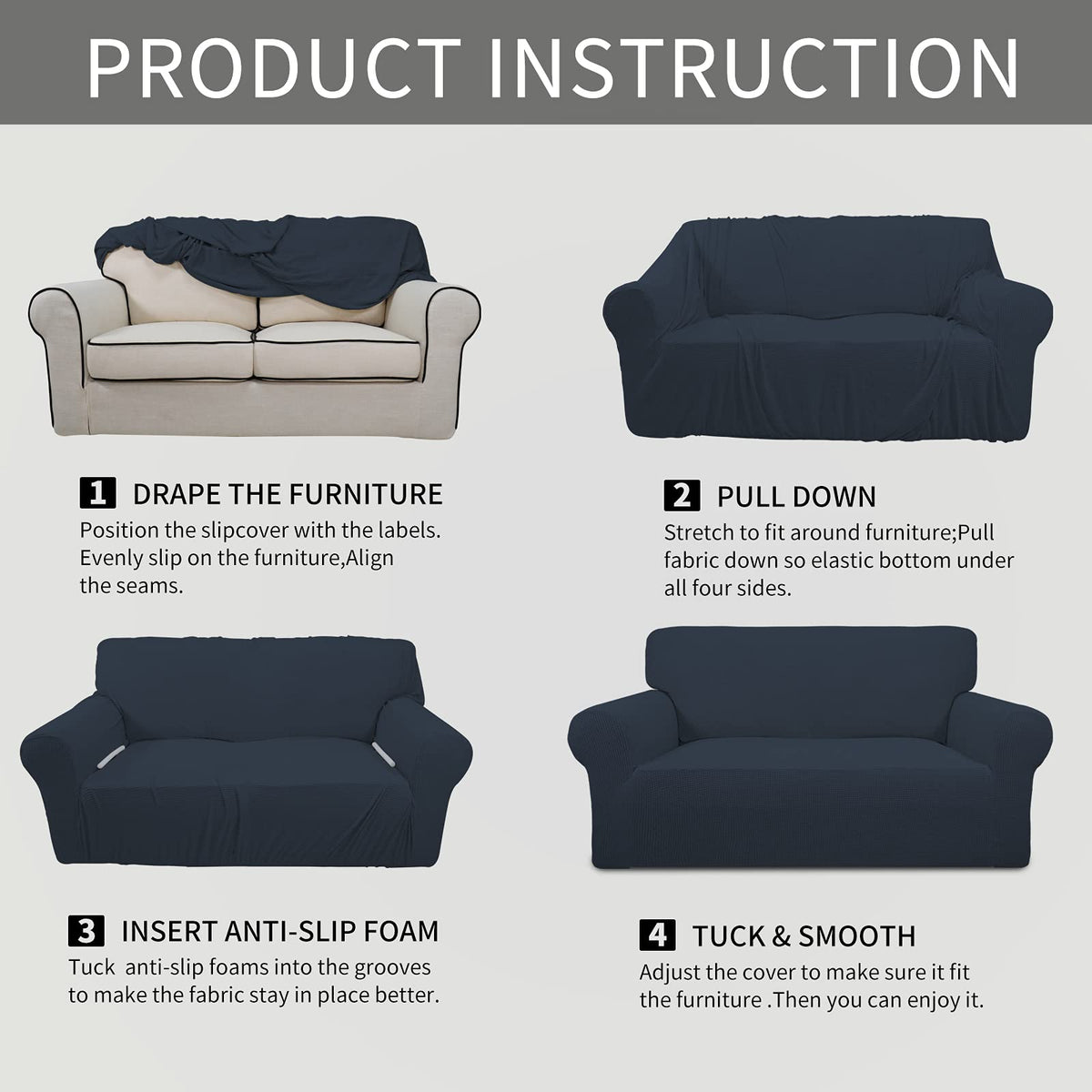 Easy-Going Stretch Sofa Slipcover is machine washable for easy care.