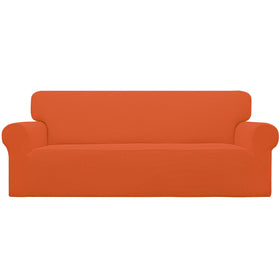 Easy-Going stretch sofa slipcover one-piece provides quick full coverage for a lived-in couch.