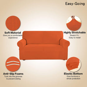 Easy-Going stretch sofa slipcover soft jacquard fabric enhances comfort and style.