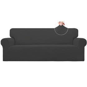 Easy-Going stretch sofa slipcover close-up of soft jacquard fabric protecting daily use.