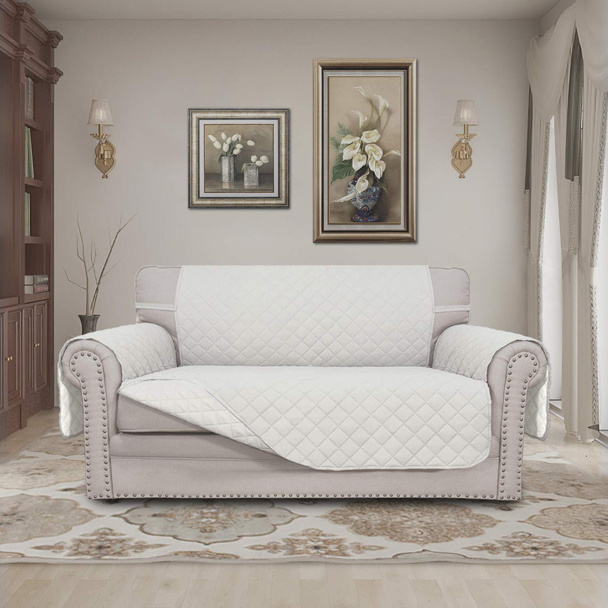 Easy-Going water-resistant furniture protector guards upholstery during spills and pet use.