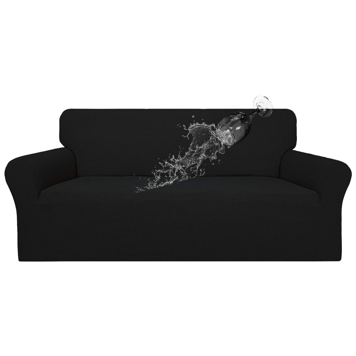 Easy-Going waterproof dual couch cover showing leakproof protection for busy living rooms