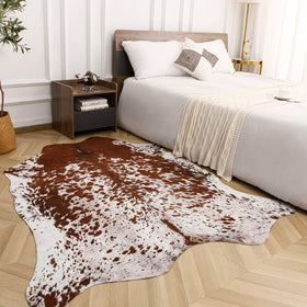Easycozy cowhide rug fits bedrooms and living rooms for chic styling.