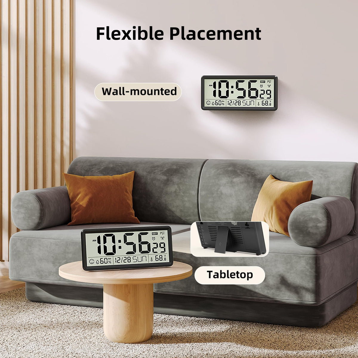 EasyERA 15'' clock in low-light conditions with strong nighttime signal reception
