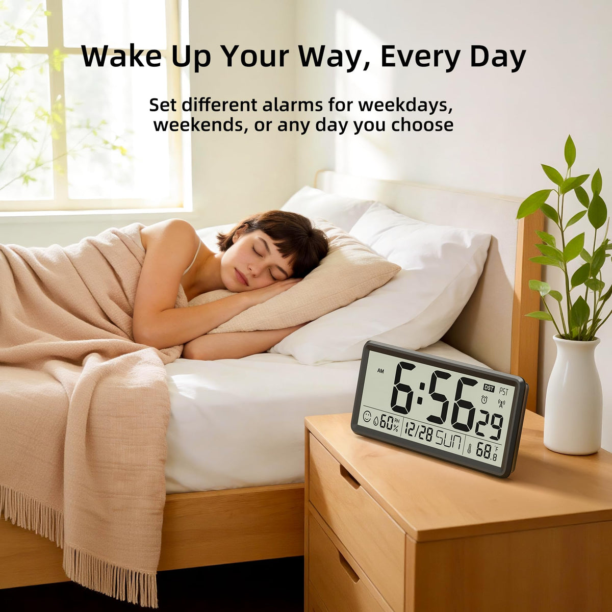 EasyERA 15'' clock mounted on wall or placed on tabletop for flexible use
