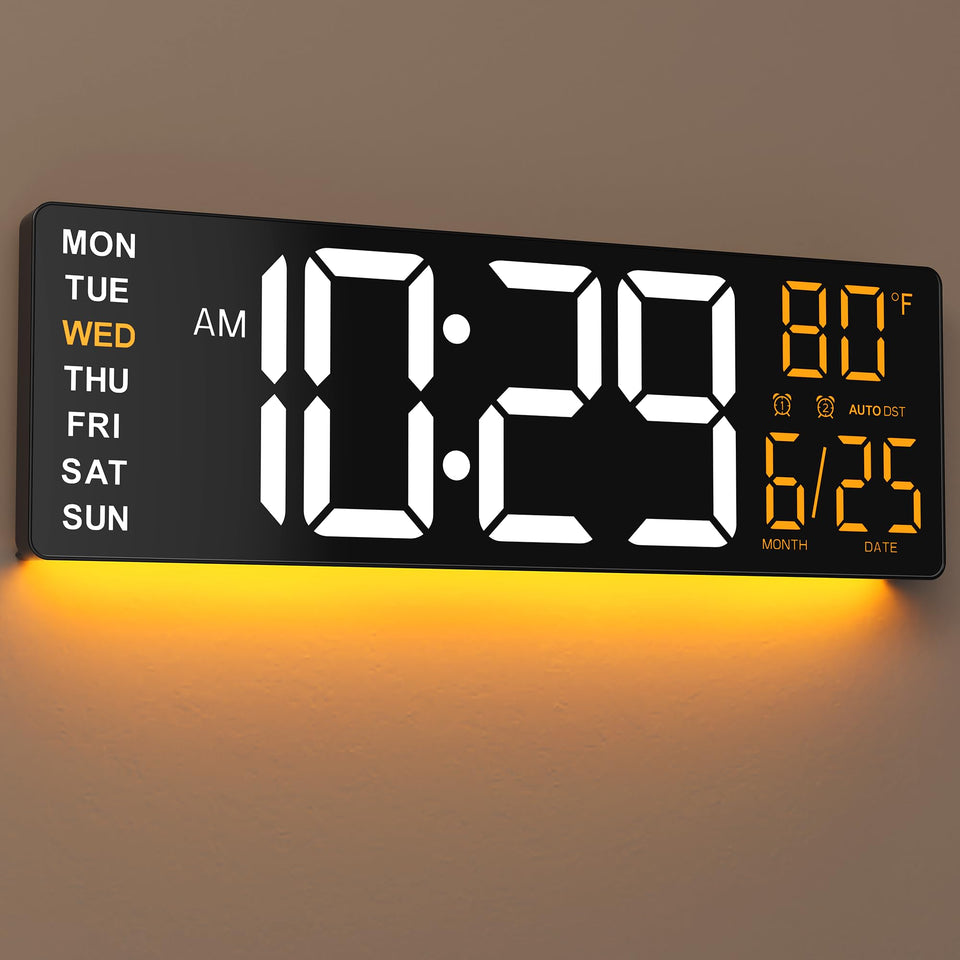 EasyERA 16.5-inch wall clock with anti-glare display for daytime readability.