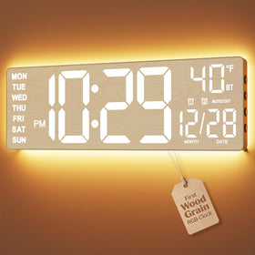 EasyERA 16.5-inch wall clock display for easy time reading from anywhere.