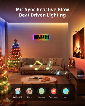 Music-synced RGB mode reacts to sound for parties and game rooms.