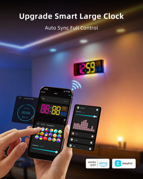 EasyEra clock with RGBIC color customization for gaming or decor.