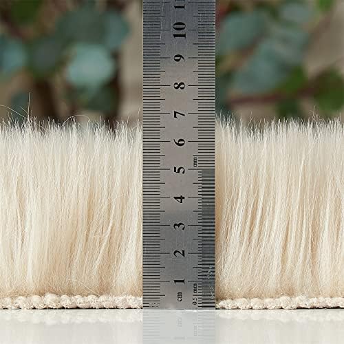 EasyJoy plush beige rug suitable for floor, bed edge, and chair.