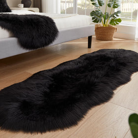 EasyJoy fluffy rug used as chair cover in a cozy corner
