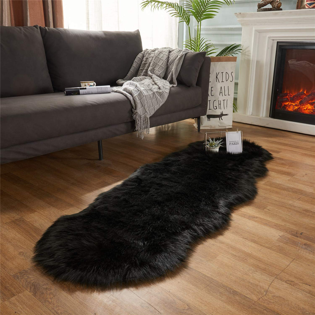 EasyJoy hypoallergenic faux fur rug suitable for sensitive skin