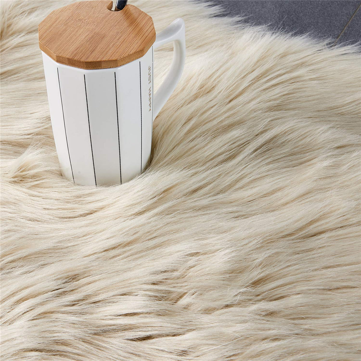 EasyJoy rug with anti-slip backing stays secure on wooden floors.
