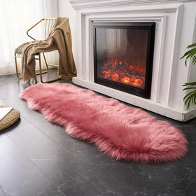 EasyJoy sheepskin shaggy rug for living room seating and comfort.
