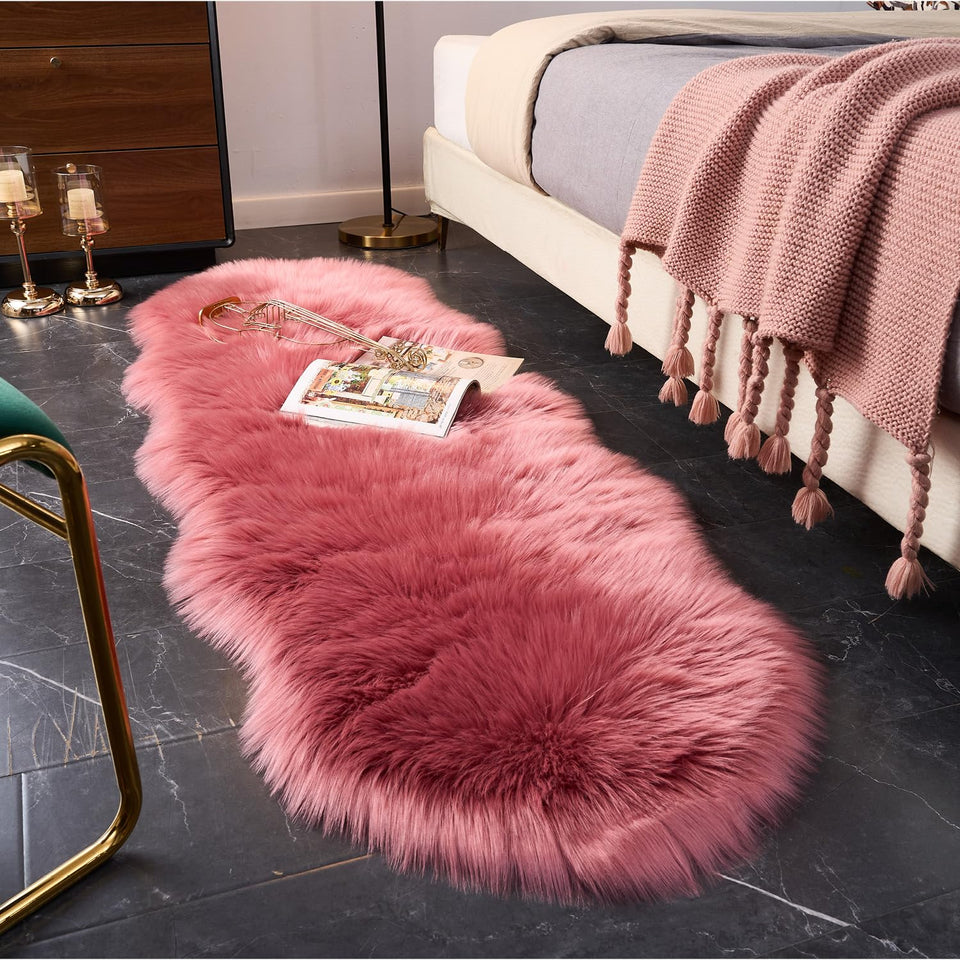 EasyJoy ultra-soft fluffy rug for bedroom 2x6 adds cozy warmth.