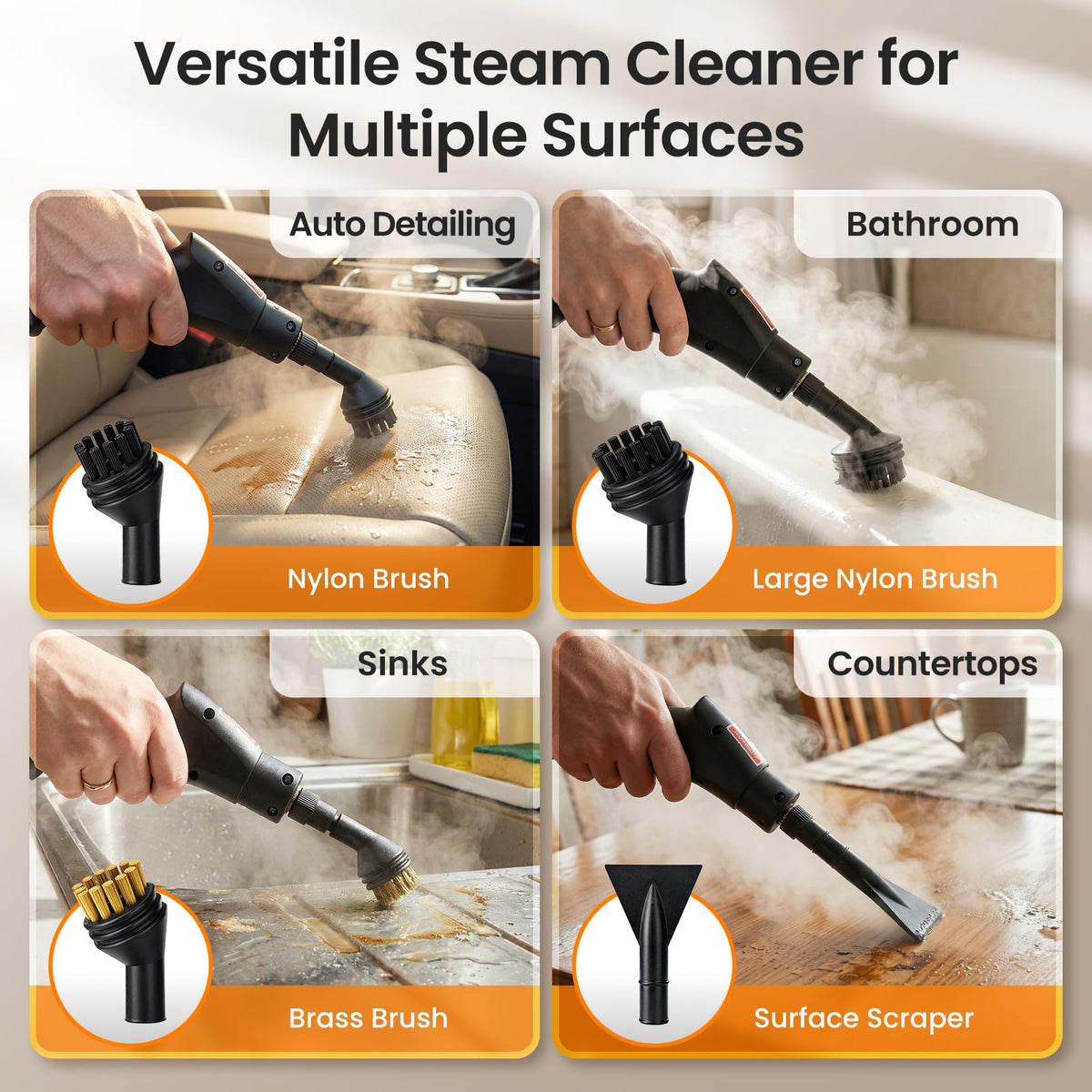EasyWox high-pressure nozzle and window scraper tackling grime and glass.