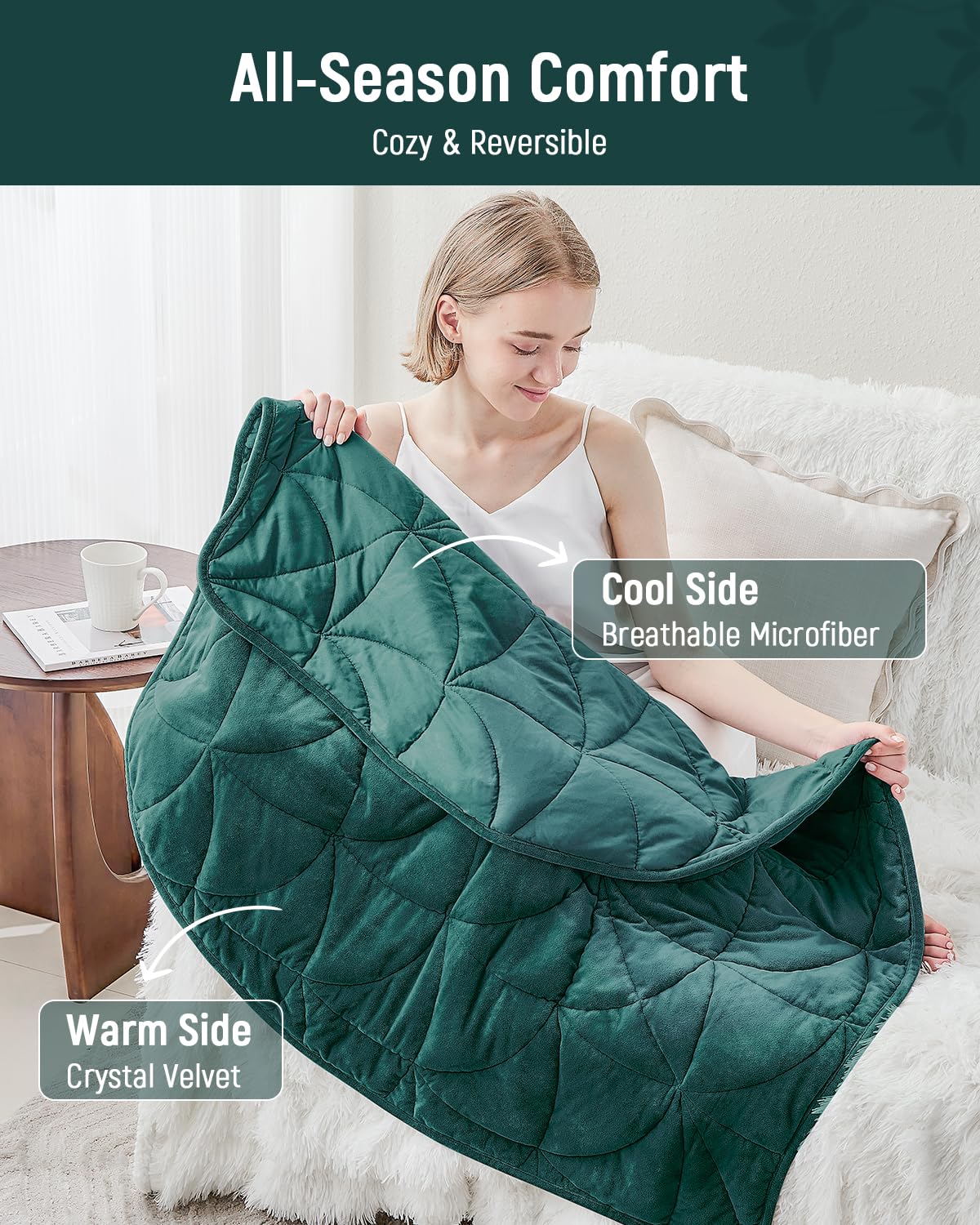 Eazfy Pro all-season dual-side blanket with microfiber and velvet textures
