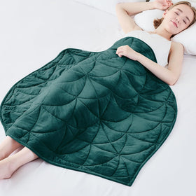 Eazfy Pro leaf-design weighted blanket shown on a couch for cozy decor
