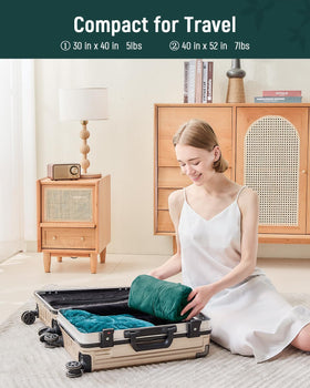 Eazfy Pro portable weighted blanket rolled for travel use