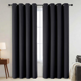 Ebesto blackout curtains two-panel set blocks light with a clean grommet-top look