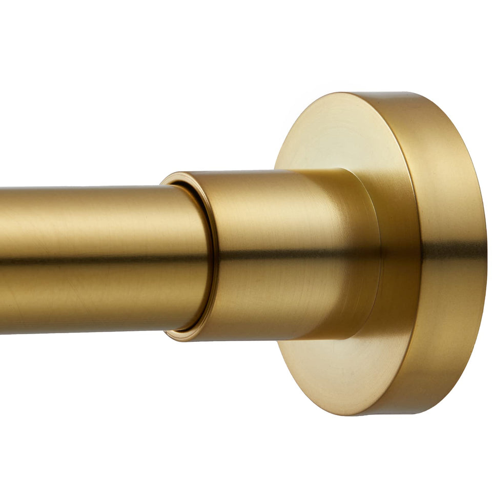 EBOATOP gold-finish shower rod with rust-resistant construction for a sleek bathroom upgrade.