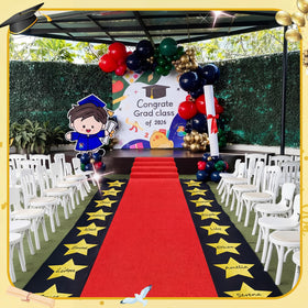 EBOOT double-sided tape keeps red carpet securely in place.