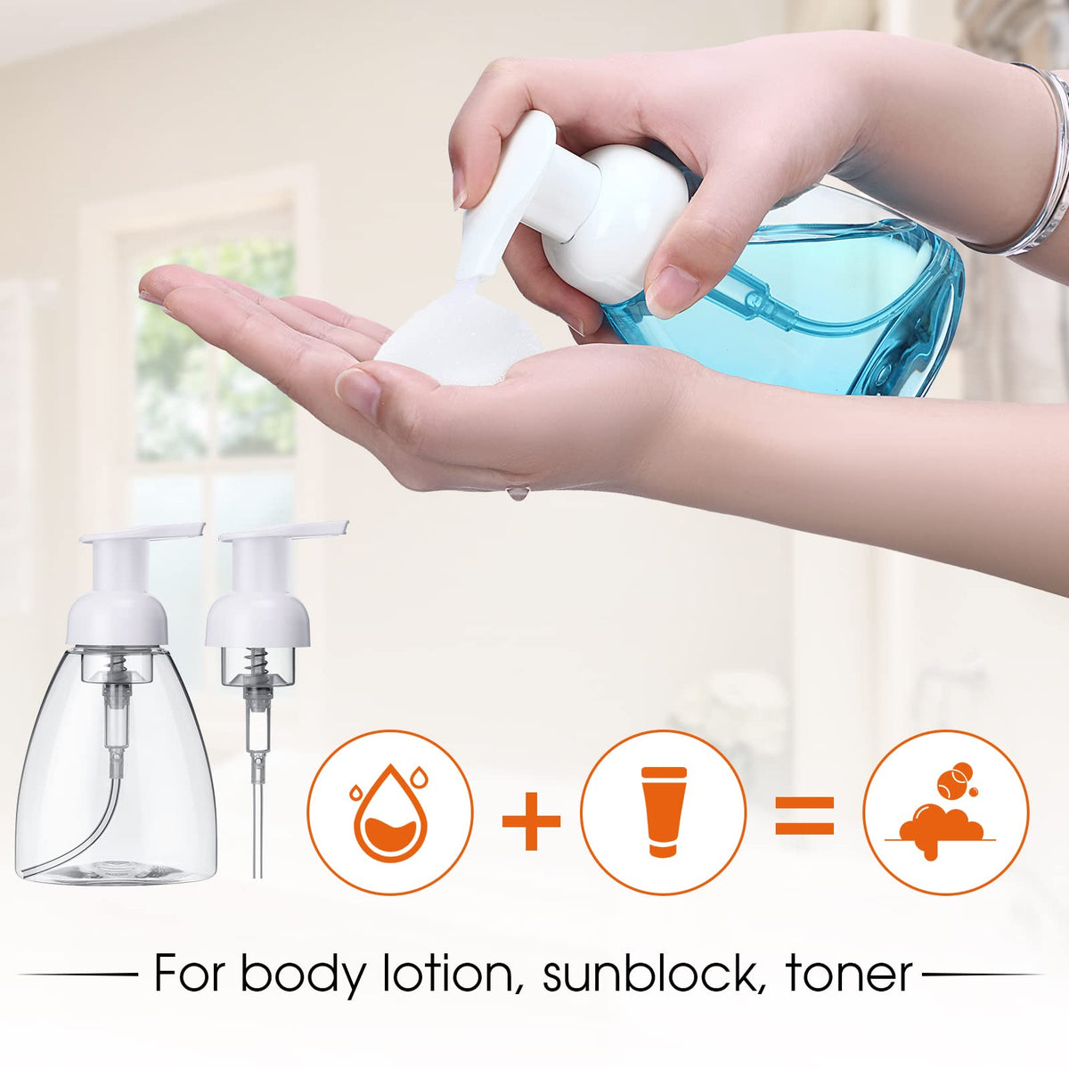 EBOOT transparent bottle view shows liquid level for easy refill