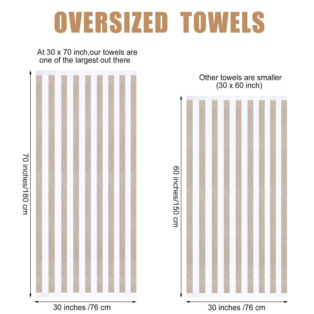 EBOOT oversized 30x70 inch towel laid flat for lounging and drying