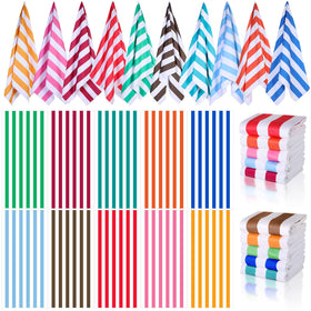 EBOOT oversized beach towel with cabana stripe, ideal for sunbathing and poolside lounging.