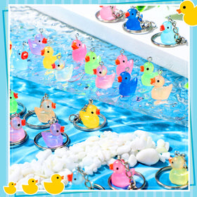 Ecation multicolor luminous duck charm adds color to bags and desks while organizing