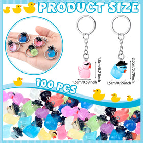 Ecation resin duck keychain in multicolor with 3D detail for party favors